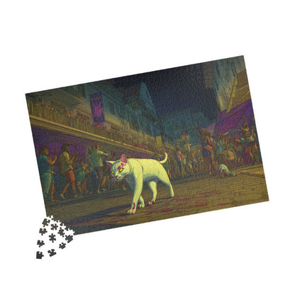 Ghost Cat on Bourbon Street, Nightwalker (Jigsaw Puzzle)