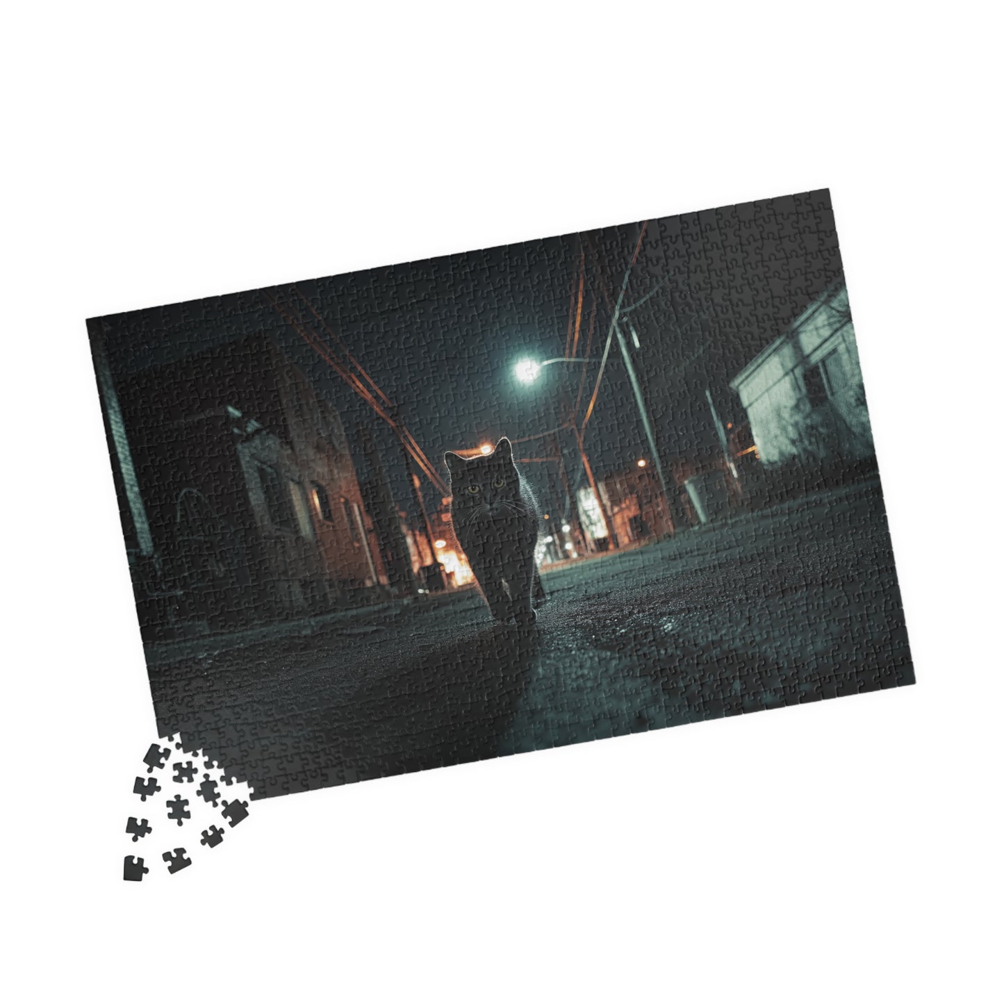 Midnight Prowler, Feline Alley Walk (Jigsaw Puzzle)