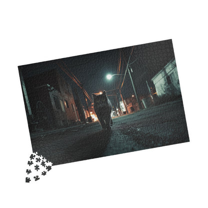 Midnight Prowler, Feline Alley Walk (Jigsaw Puzzle)