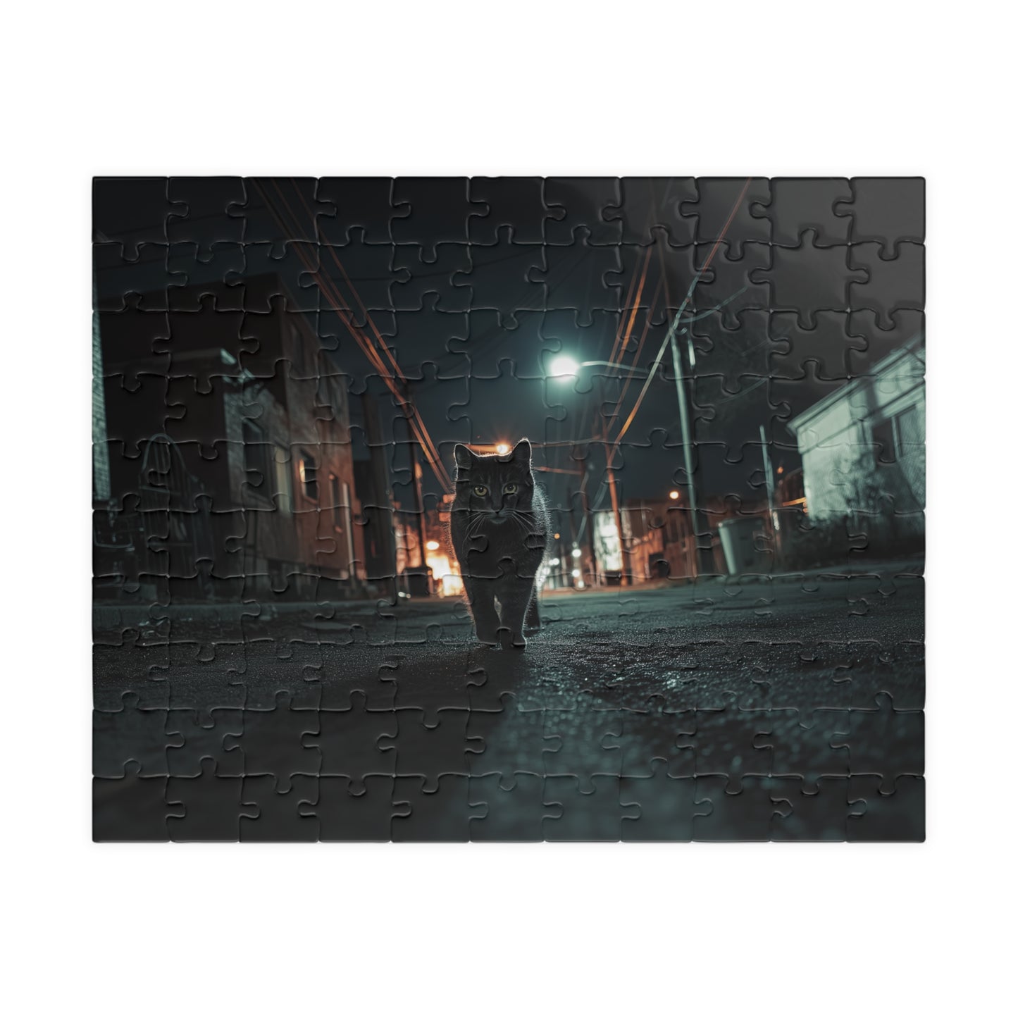 Midnight Prowler, Feline Alley Walk (Jigsaw Puzzle)