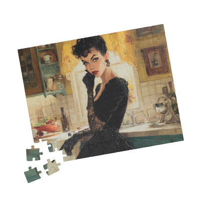 The Gothic Homemaker's Secret, Domestic Noir Elegance (Jigsaw Puzzle)