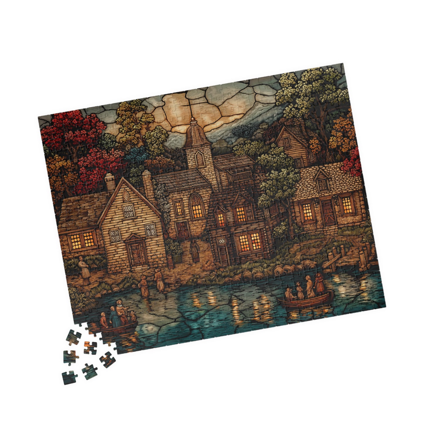 Evening in the New World, Colonial Landscape (Jigsaw Puzzle)