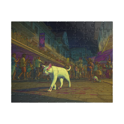 Ghost Cat on Bourbon Street, Nightwalker (Jigsaw Puzzle)