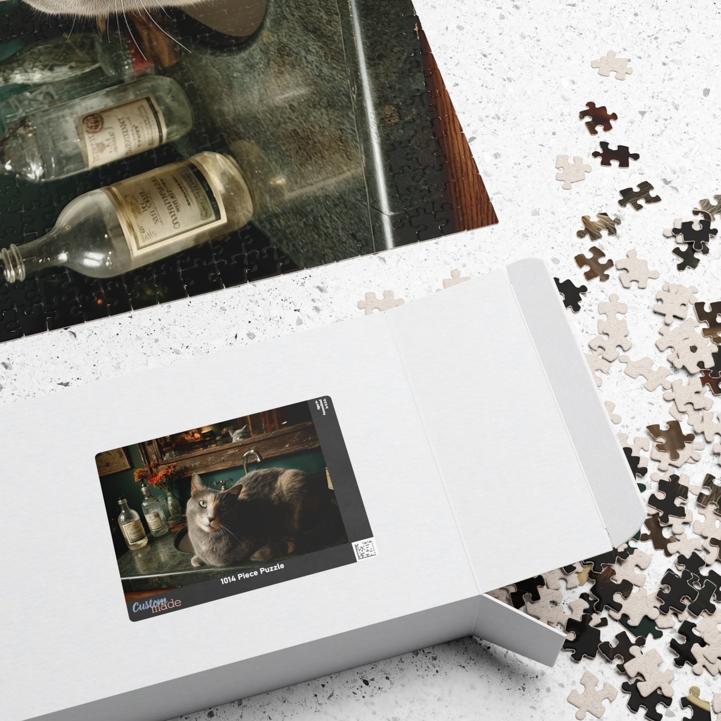 Reflections of a Feline King, The Sink's Resident Sovereign (Jigsaw Puzzle)