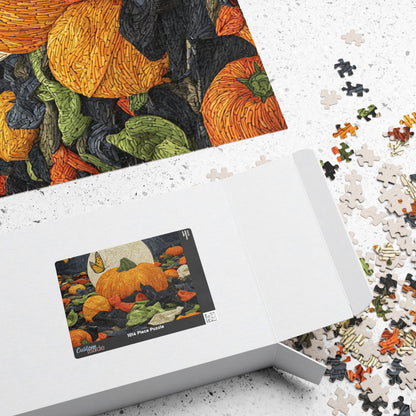 Moonlit Pumpkin Patch, Autumn Mosaic Dream (Jigsaw Puzzle)
