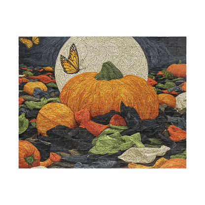 Moonlit Pumpkin Patch, Autumn Mosaic Dream (Jigsaw Puzzle)