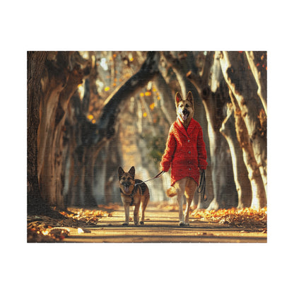 Dog Walks Dog, An Autumn Day (Jigsaw Puzzle)