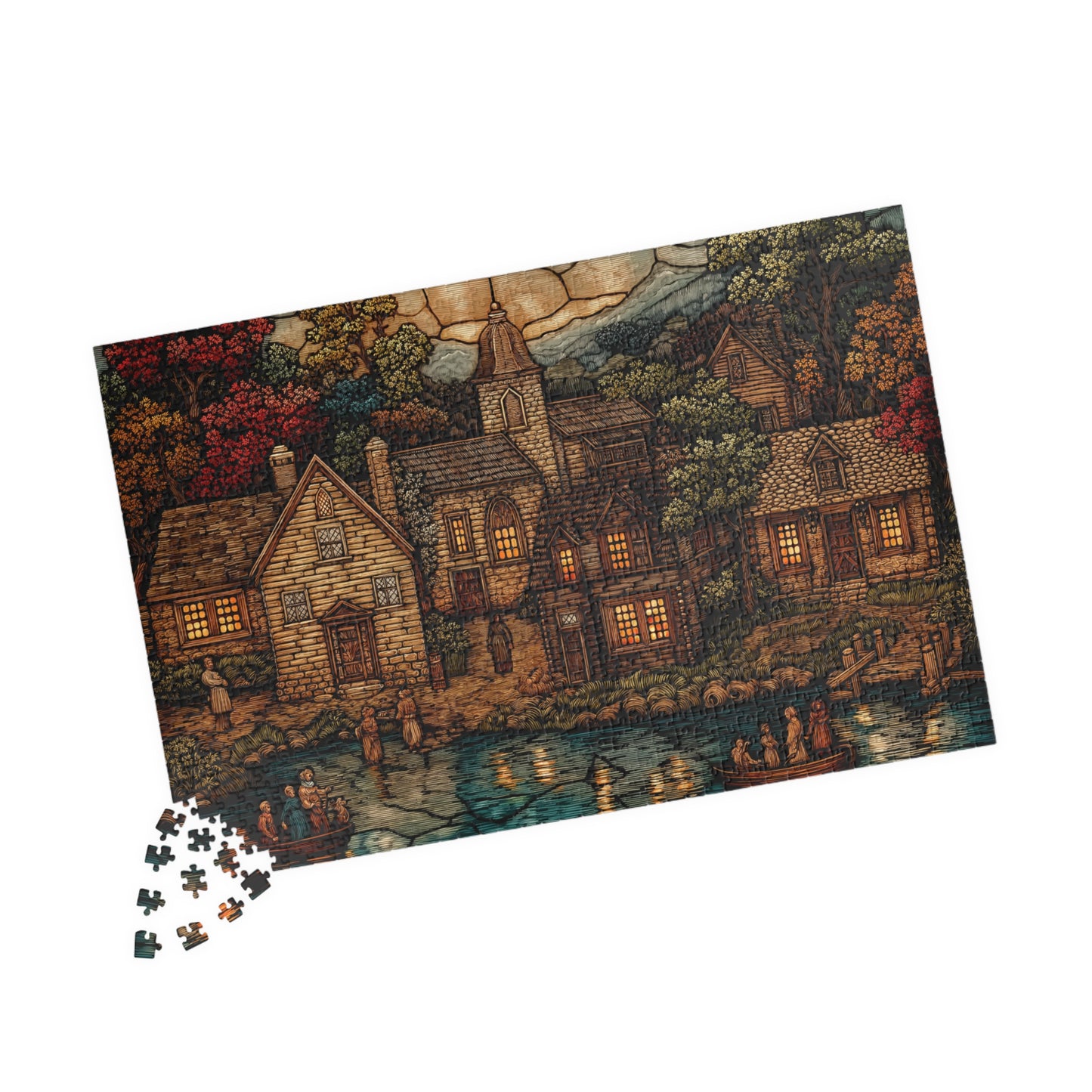 Evening in the New World, Colonial Landscape (Jigsaw Puzzle)