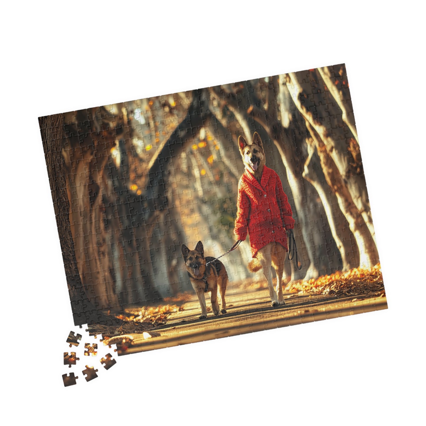 Dog Walks Dog, An Autumn Day (Jigsaw Puzzle)