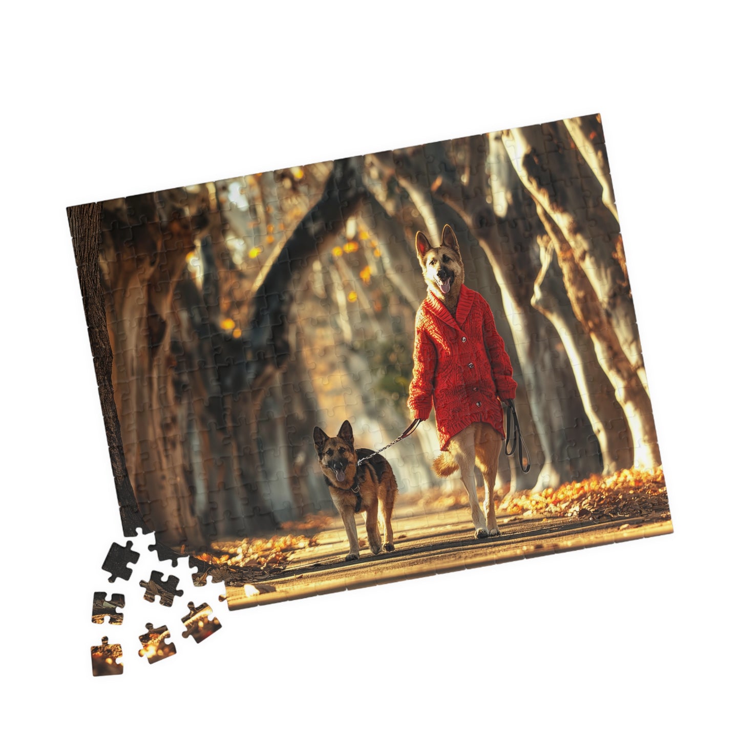 Dog Walks Dog, An Autumn Day (Jigsaw Puzzle)
