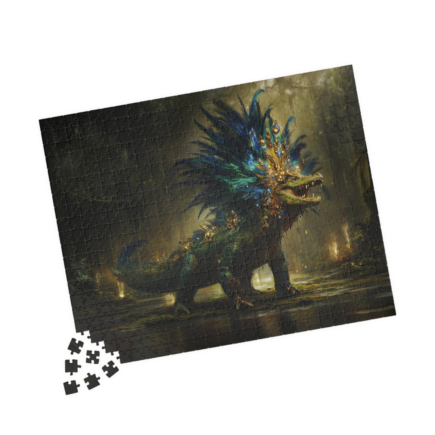 Feathered Lord of the Wetlands, The Peacock Alligator (Jigsaw Puzzle)