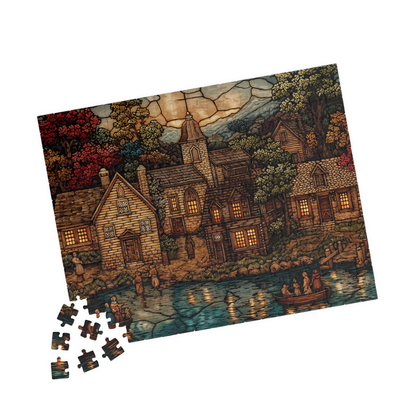 Evening in the New World, Colonial Landscape (Jigsaw Puzzle)