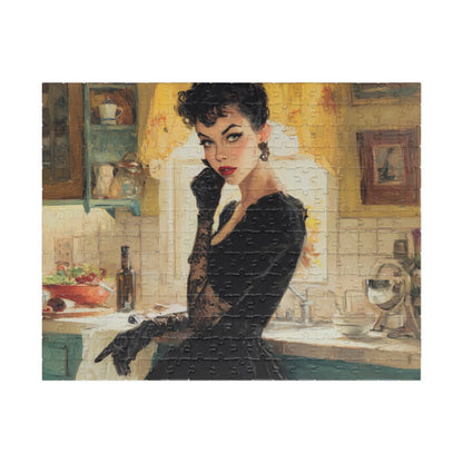 The Gothic Homemaker's Secret, Domestic Noir Elegance (Jigsaw Puzzle)