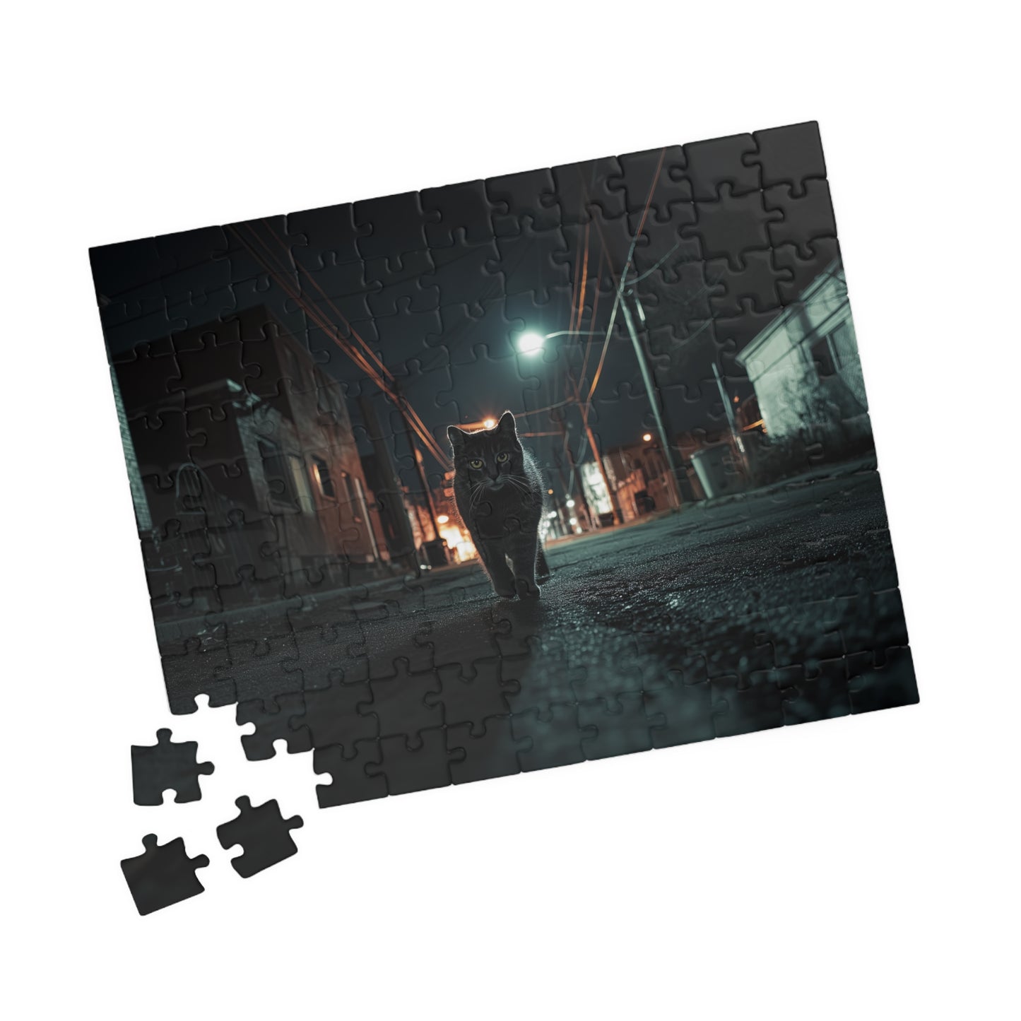 Midnight Prowler, Feline Alley Walk (Jigsaw Puzzle)