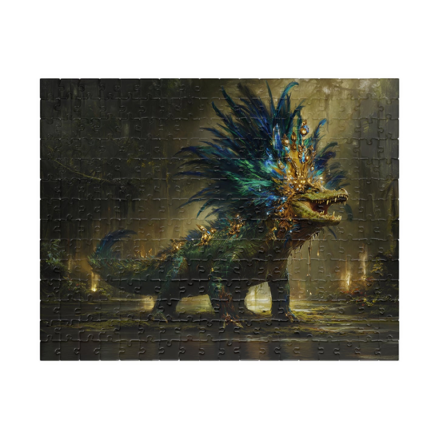 Feathered Lord of the Wetlands, The Peacock Alligator (Jigsaw Puzzle)