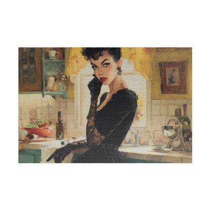 The Gothic Homemaker's Secret, Domestic Noir Elegance (Jigsaw Puzzle)