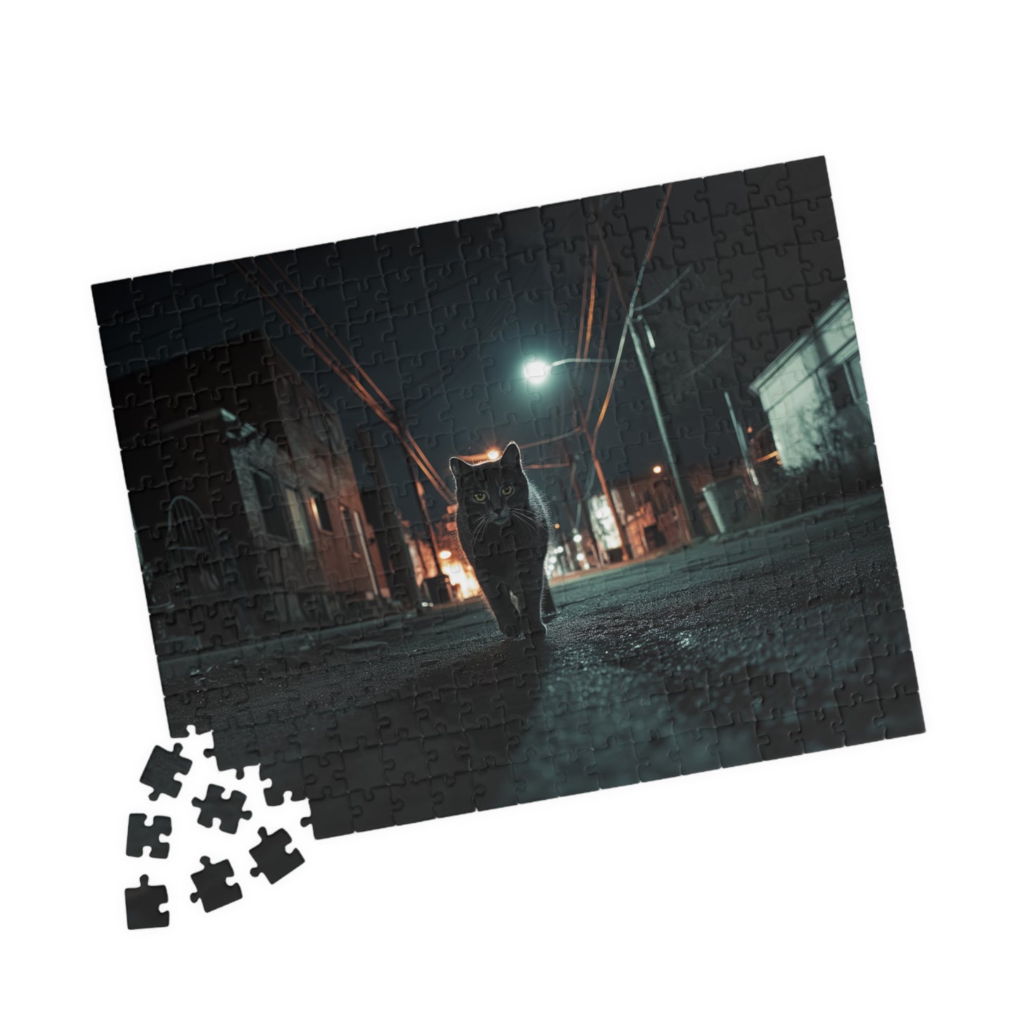 Midnight Prowler, Feline Alley Walk (Jigsaw Puzzle)