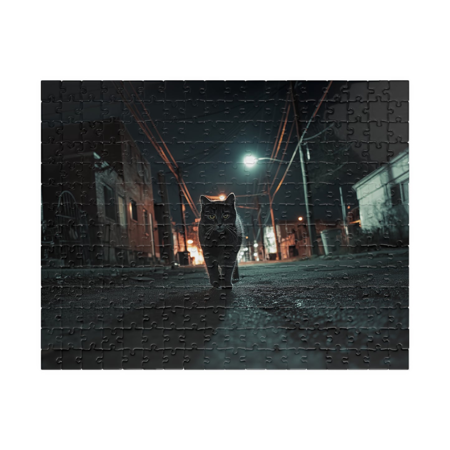 Midnight Prowler, Feline Alley Walk (Jigsaw Puzzle)