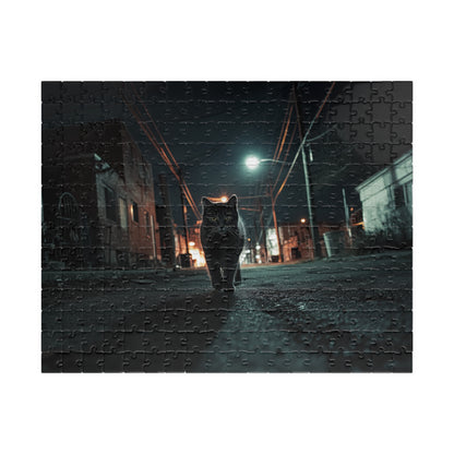Midnight Prowler, Feline Alley Walk (Jigsaw Puzzle)