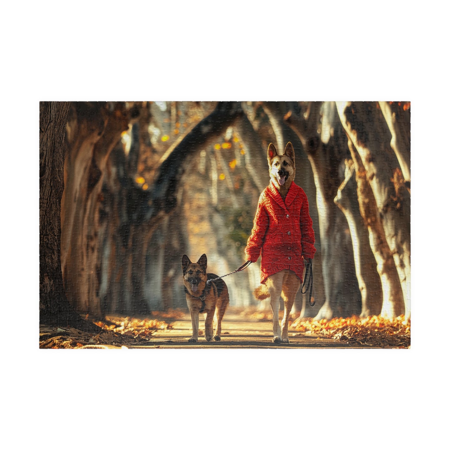 Dog Walks Dog, An Autumn Day (Jigsaw Puzzle)