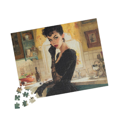 The Gothic Homemaker's Secret, Domestic Noir Elegance (Jigsaw Puzzle)
