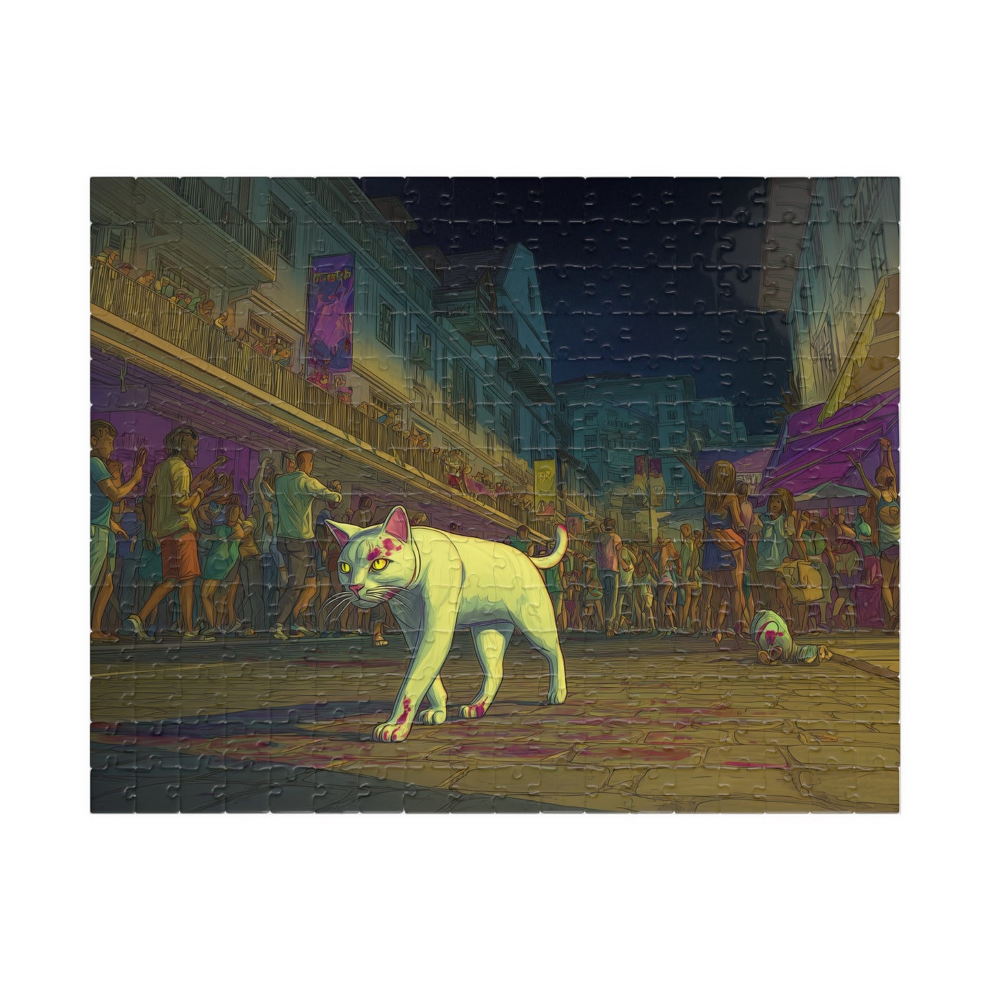 Ghost Cat on Bourbon Street, Nightwalker (Jigsaw Puzzle)
