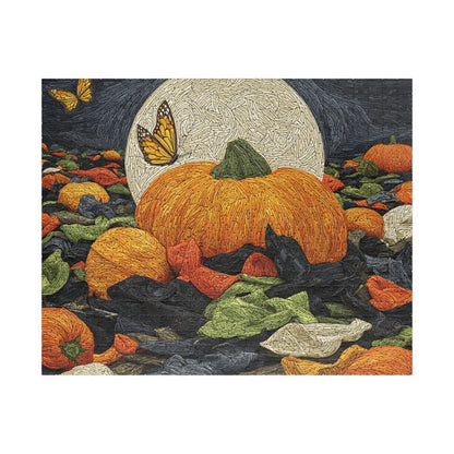 Moonlit Pumpkin Patch, Autumn Mosaic Dream (Jigsaw Puzzle)