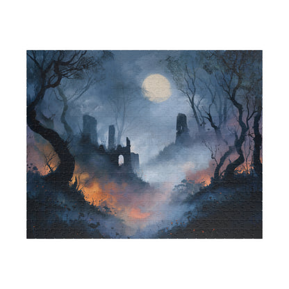 Twilight Among the Ruins, Whispers Beneath the Moon (Jigsaw Puzzle)