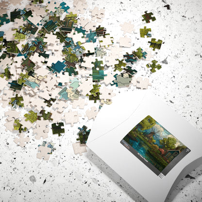 Dutch Countryside in Stained Glass, Calm Lands (Jigsaw Puzzle)