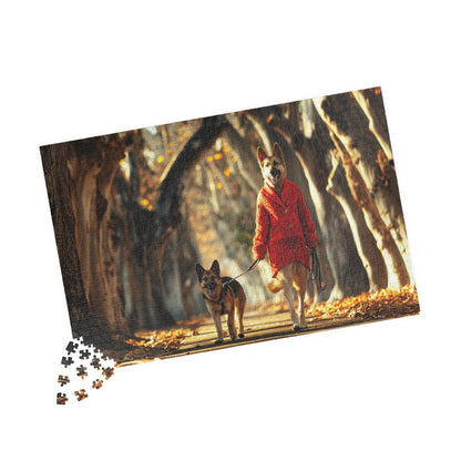 Dog Walks Dog, An Autumn Day (Jigsaw Puzzle)