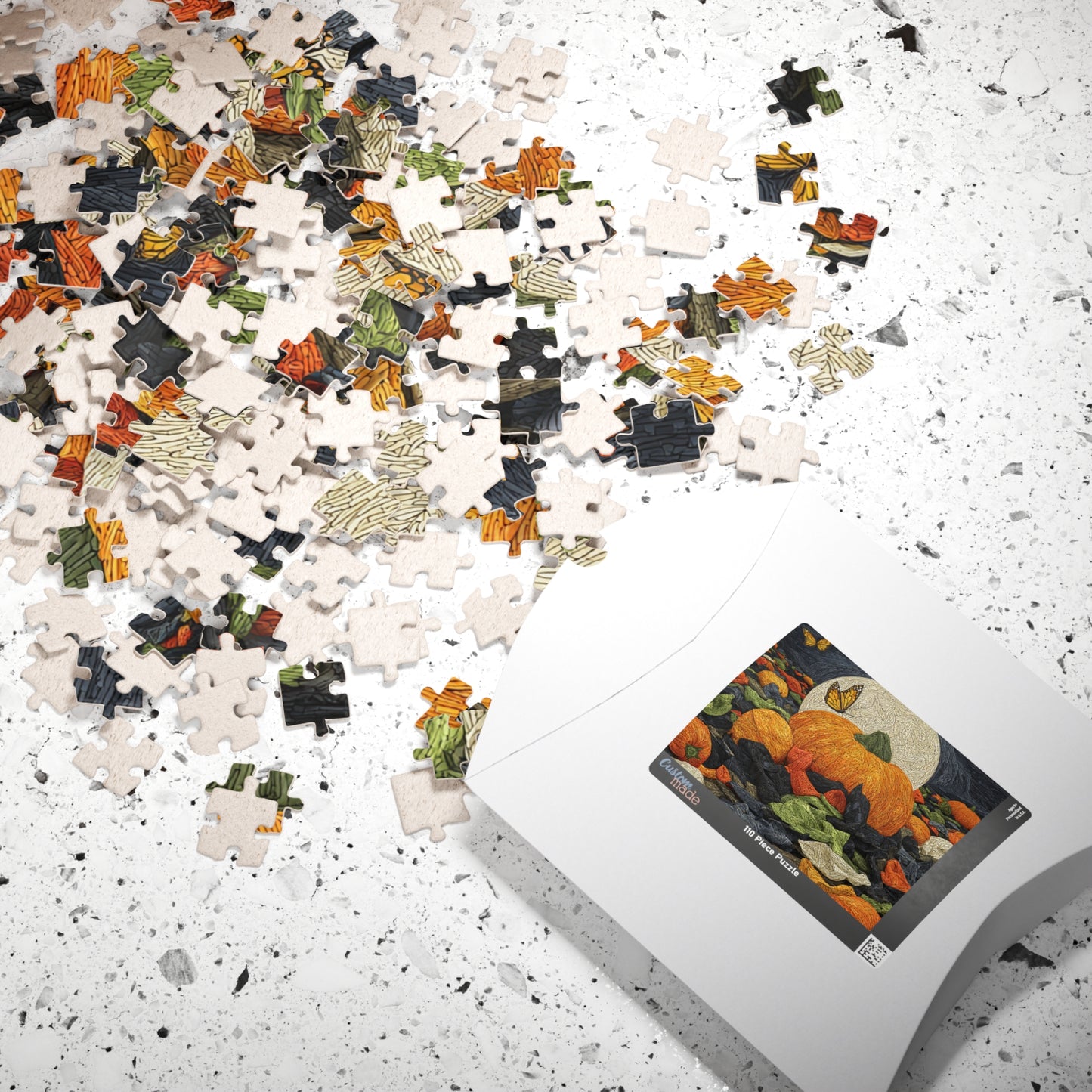 Moonlit Pumpkin Patch, Autumn Mosaic Dream (Jigsaw Puzzle)