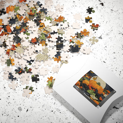 Moonlit Pumpkin Patch, Autumn Mosaic Dream (Jigsaw Puzzle)