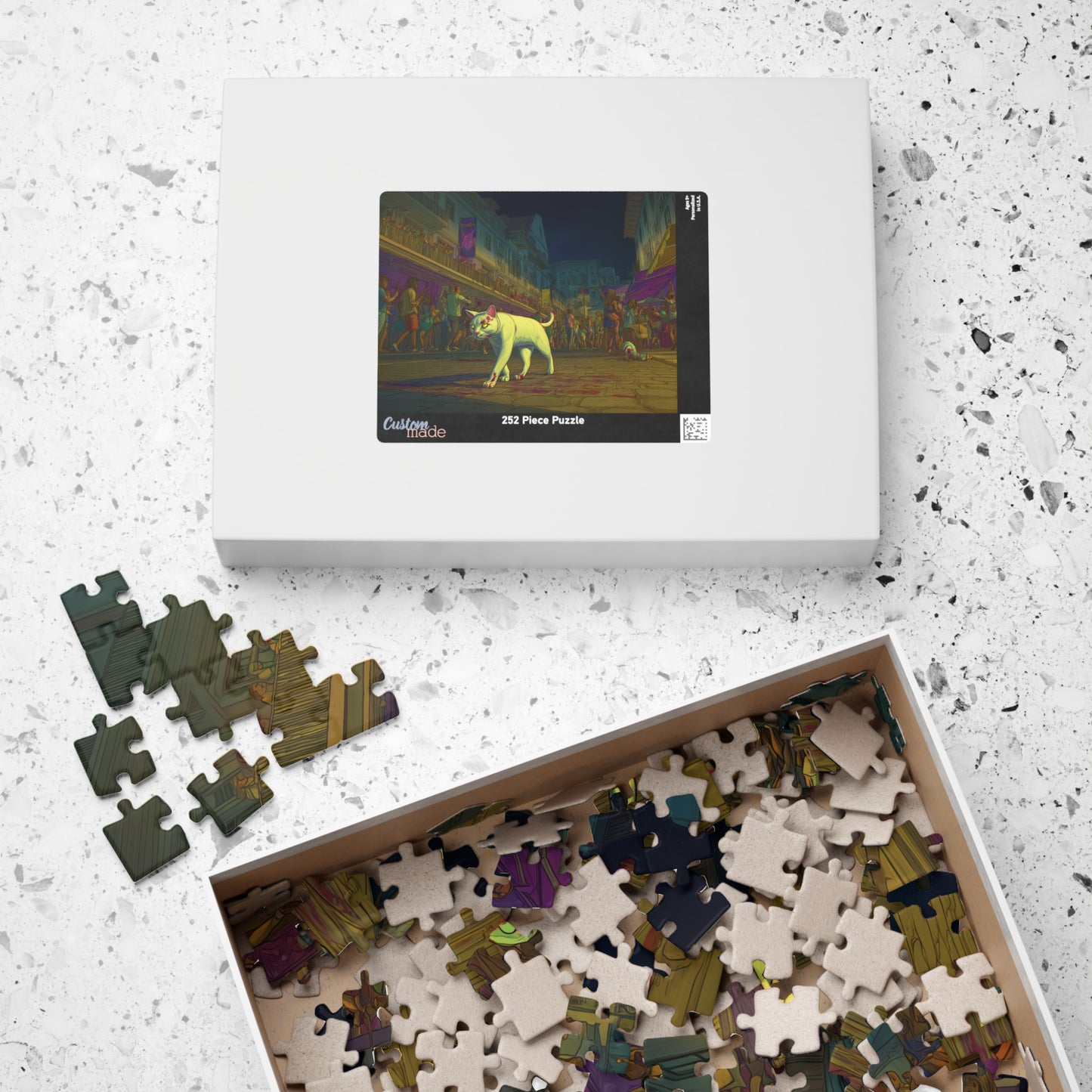 Ghost Cat on Bourbon Street, Nightwalker (Jigsaw Puzzle)