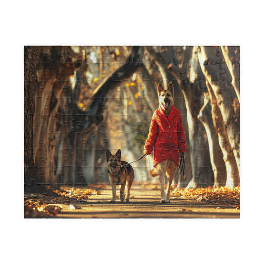 Dog Walks Dog, An Autumn Day (Jigsaw Puzzle)