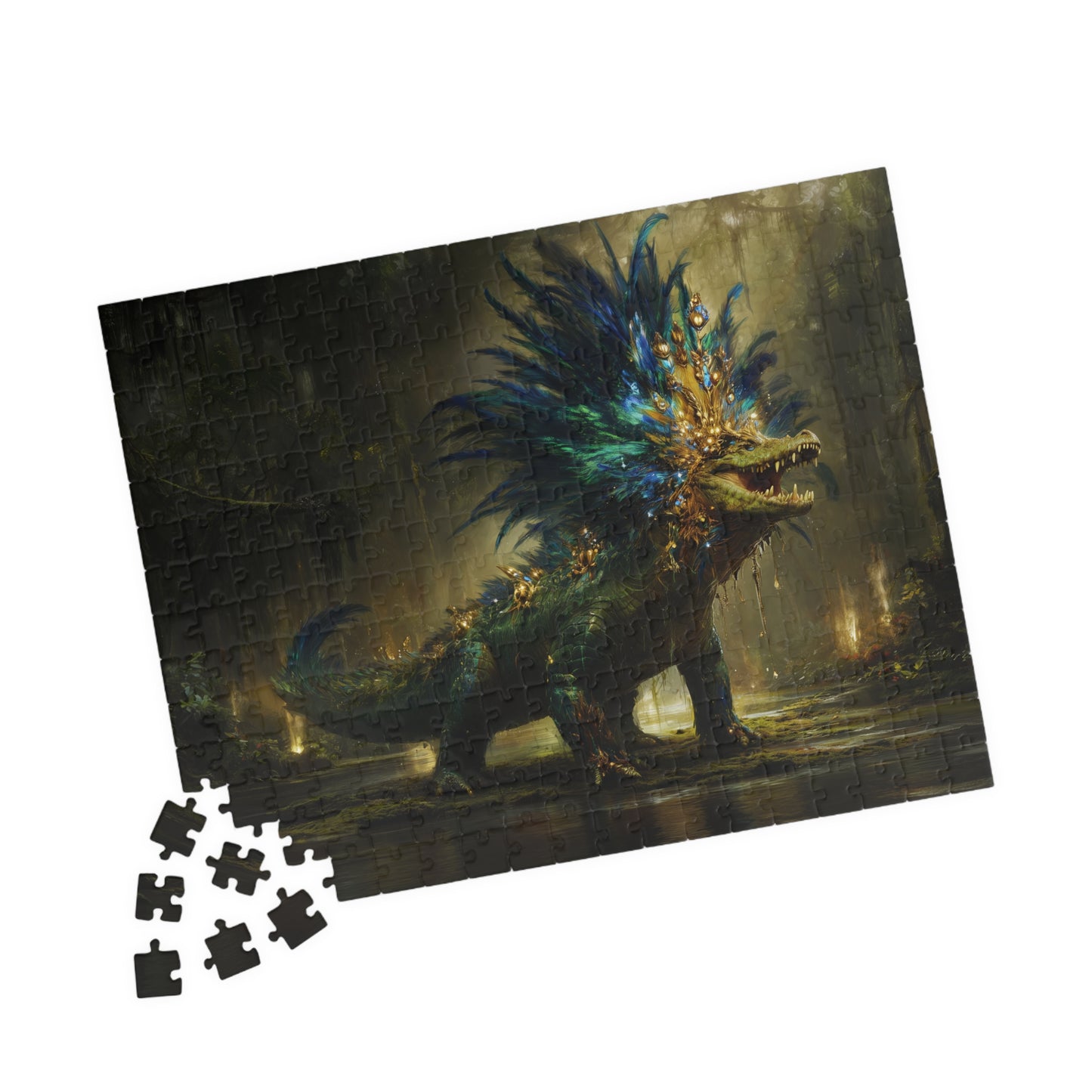 Feathered Lord of the Wetlands, The Peacock Alligator (Jigsaw Puzzle)