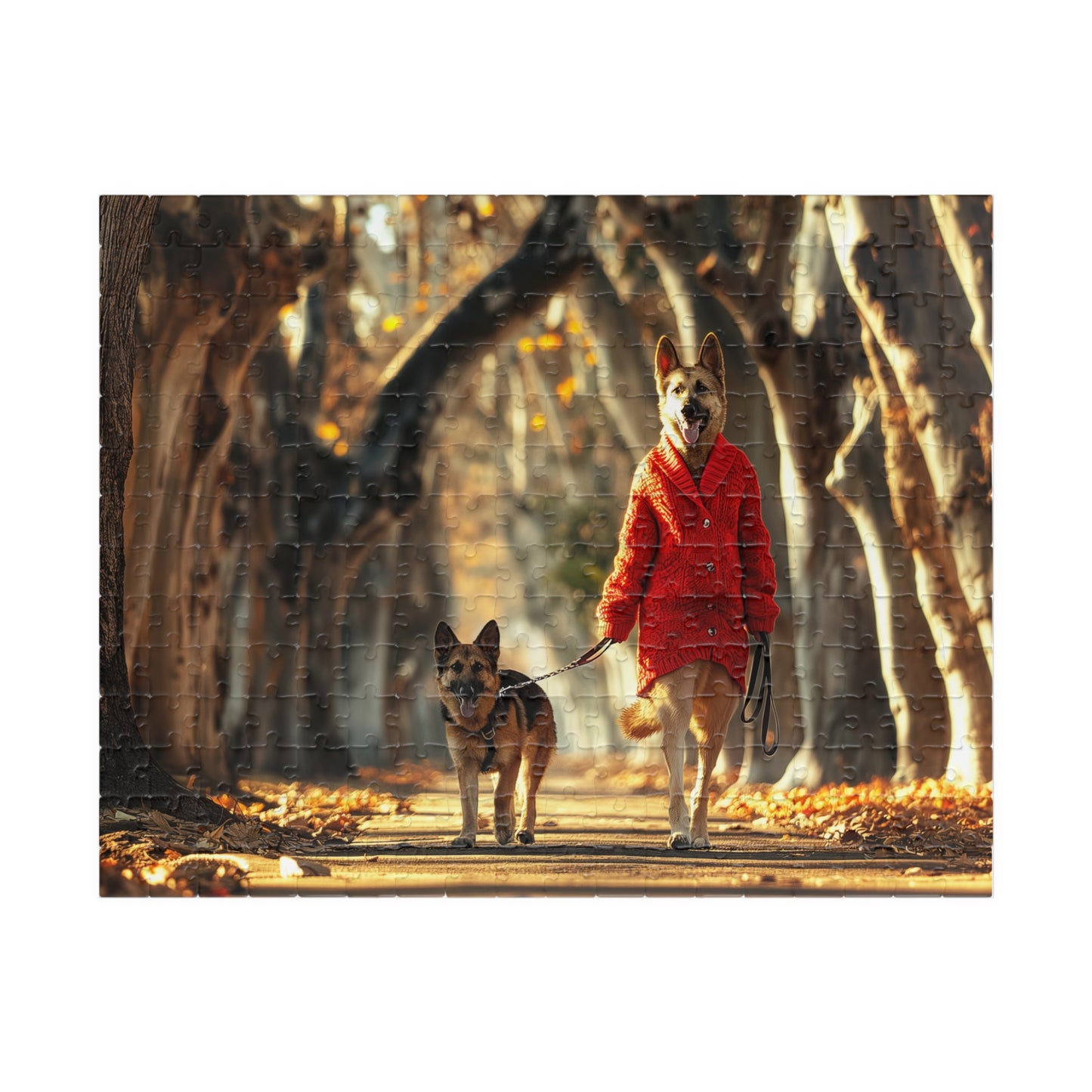 Dog Walks Dog, An Autumn Day (Jigsaw Puzzle)