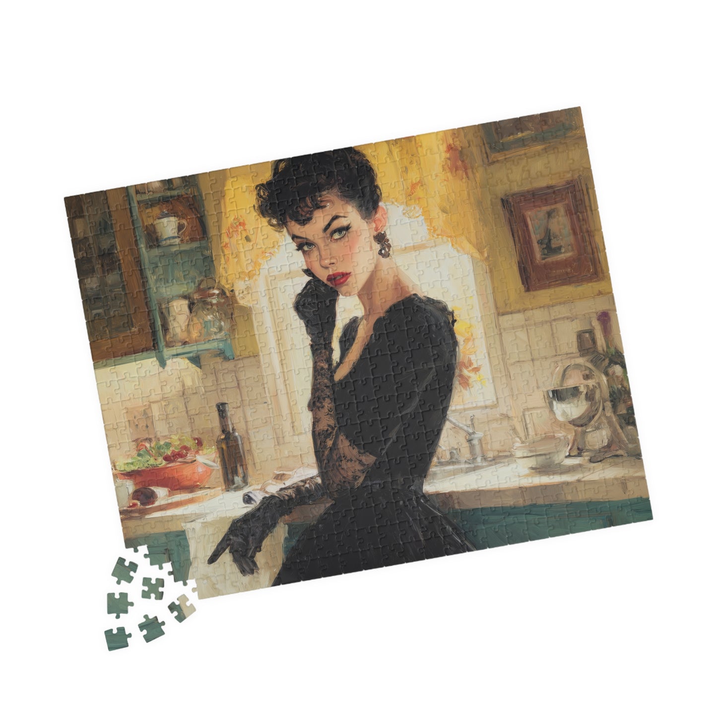 The Gothic Homemaker's Secret, Domestic Noir Elegance (Jigsaw Puzzle)