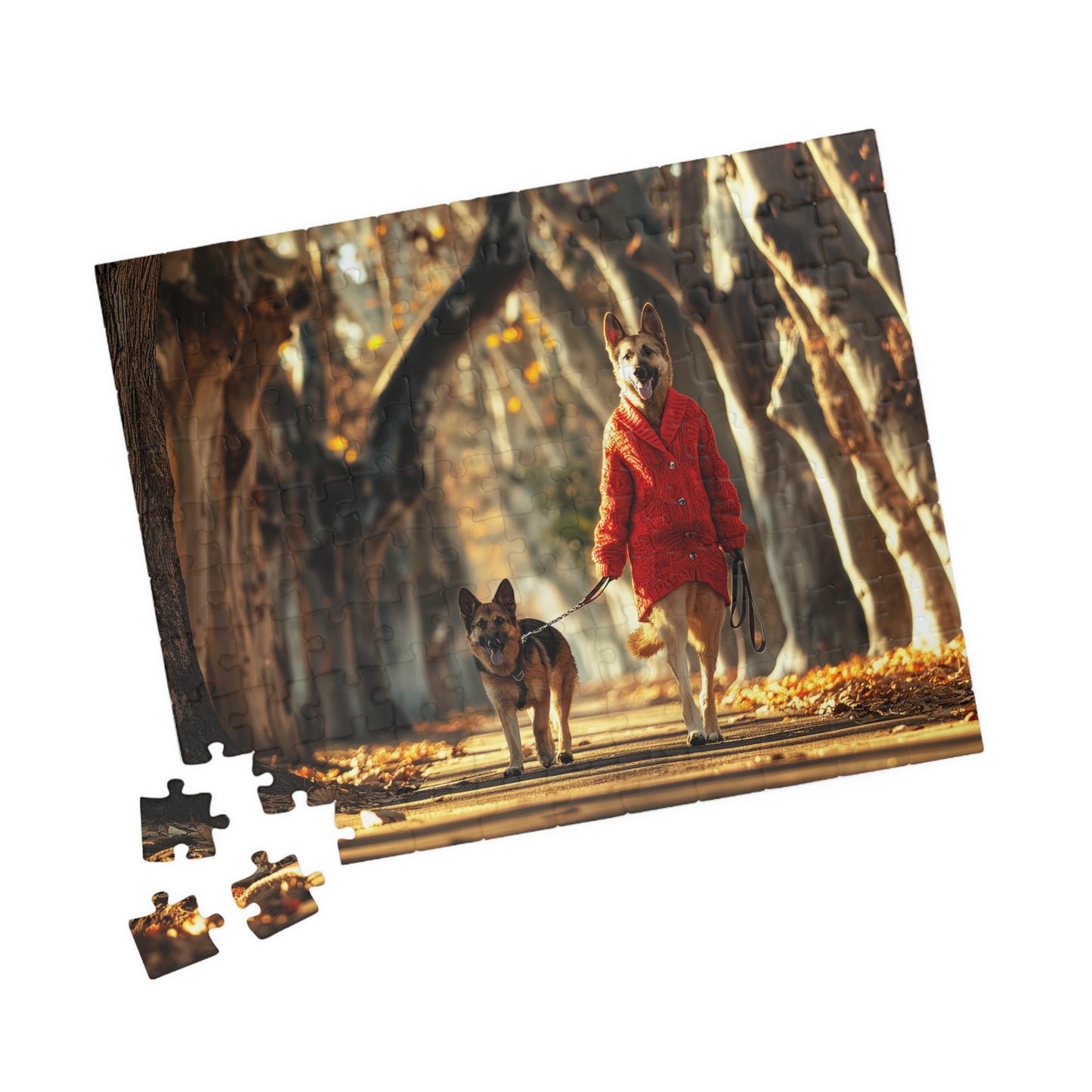 Dog Walks Dog, An Autumn Day (Jigsaw Puzzle)